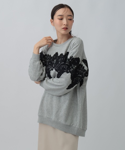 LEPSIM(レプシィム)の「レースドッキングチュニック 1096521(Tシャツ/カットソー・レディース・ライトグレー/アイボリー/ブラック・FREE)」の17枚目の写真
