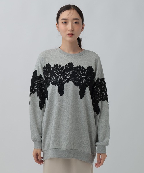 LEPSIM(レプシィム)の「レースドッキングチュニック 1096521(Tシャツ/カットソー・レディース・ライトグレー/アイボリー/ブラック・FREE)」の22枚目の写真