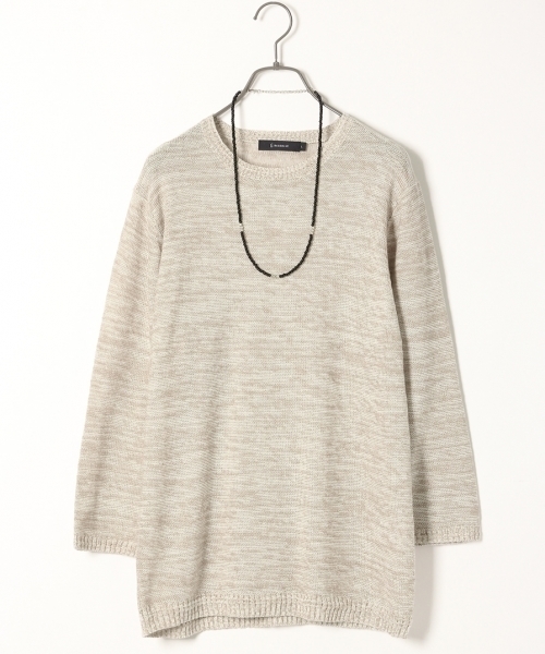 RAGEBLUE(レイジブルー)の「麻混ニットクルー7分袖/719675(ニット/セーター・メンズ・ベージュ/ホワイト/ブルー/グレー・LARGE/MEDIUM)」の2枚目の写真