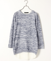 RAGEBLUE | 麻混ニットクルー7分袖/719675(ニット/セーター)