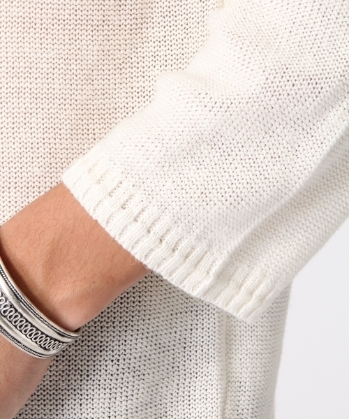 RAGEBLUE(レイジブルー)の「麻混ニットクルー7分袖/719675(ニット/セーター・メンズ・ベージュ/ホワイト/ブルー/グレー・LARGE/MEDIUM)」の11枚目の写真