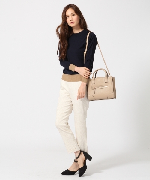 GLOBAL WORK（グローバルワーク）の「ナイロンレーヨンジャガードトラウザー/726103（その他パンツ・レディース・オフホワイト/ネイビー・LARGE/SMALL/MEDIUM）」の3枚目の写真