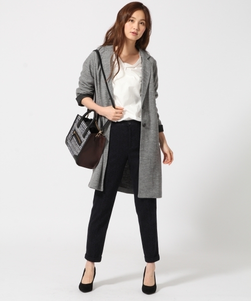 GLOBAL WORK（グローバルワーク）の「ナイロンレーヨンジャガードトラウザー/726103（その他パンツ・レディース・オフホワイト/ネイビー・LARGE/SMALL/MEDIUM）」の4枚目の写真