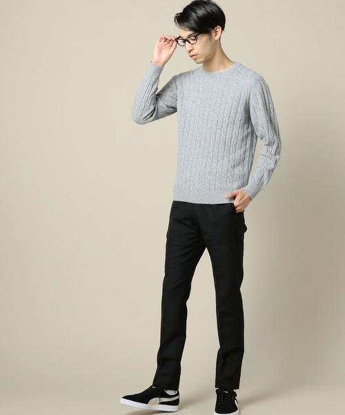 BEAUTY&YOUTH UNITED ARROWS（ビューティーアンドユースユナイテッドアローズ）の「BY カシミヤ ケーブル ニット◆（ニット/セーター・メンズ・ホワイト/ブラック/ライトグレー/ブラウン/ネイビー/イエロー・LARGE/MEDIUM/SMALL/X-LARGE）」の17枚目の写真