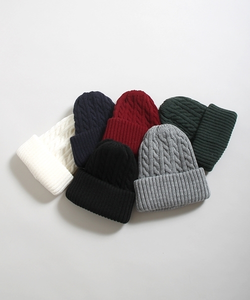 WEGO(ウィゴー)の「WEGO/ケーブルニットキャップ(ニットキャップ/ビーニー・メンズ・ホワイト/ネイビー/杢グレー/ワイン/ブラック/ダークグリーン・FREE)」の22枚目の写真