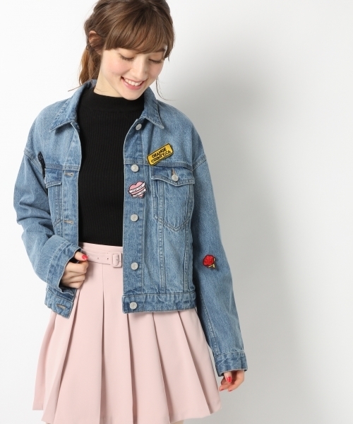 Heather(ヘザー)の「ワッペンツキGジャン 745444(デニムジャケット・レディース・ブルー系その他/ブルー系その他2/ホワイト・FREE)」の2枚目の写真