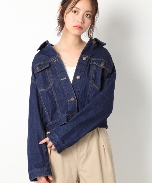 Heather(ヘザー)の「ワッペンツキGジャン 745444(デニムジャケット・レディース・ブルー系その他/ブルー系その他2/ホワイト・FREE)」の3枚目の写真