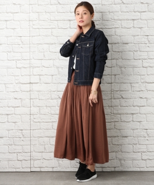 LEPSIM（レプシィム）の「サテンロングフレアスカート 740752（スカート・レディース・ホワイト/ブラウン/ダークネイビー・MEDIUM/LARGE）」の6枚目の写真