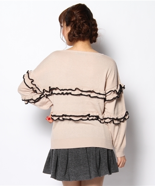 mystic（ミスティック）の「ソフトアンゴラティヤードニット（ニット/セーター・レディース・キャメル/ベージュ/ブラック/チャコールグレー・ﾌﾘ-）」の8枚目の写真