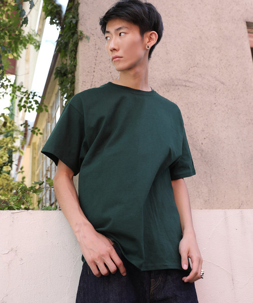 Champion（チャンピオン）の「Championクルーネック無地半袖Tシャツ（Tシャツ/カットソー・メンズ・ネイビー/オレンジ/パープル/ホワイト/グレー/チャコール/ブルー/ブラック/ワイン/ダークグリーン/レッド・M/XL/S/L）」の5枚目の写真