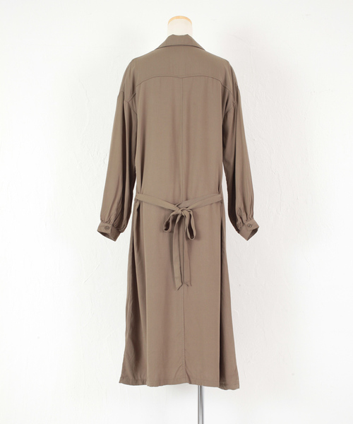 titivate（ティティベイト）の「2WAYﾂｲﾙｼｬﾂﾜﾝﾋﾟｰｽ（シャツワンピース・レディース・ベージュ/カーキ/ネイビー・M）」の9枚目の写真