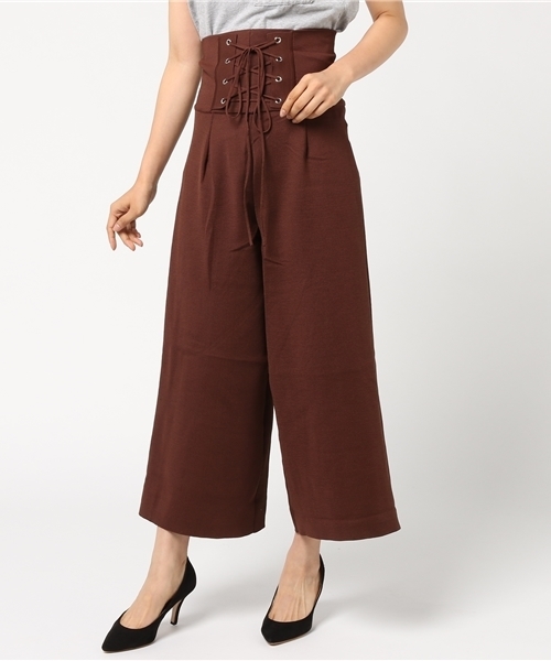 Re:EDIT（リエディ）の「コルセット風ハイウエストワイドパンツ