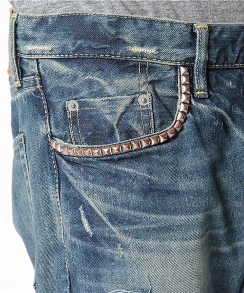 HYSTERIC GLAMOUR（ヒステリックグラマー）の「SP加工デニムリメイクストレートPT（デニムパンツ・メンズ・インディゴブルー・28inch/30inch/32inch/34inch）」の7枚目の写真