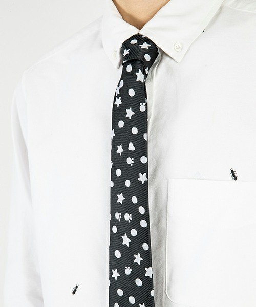 ちゃあセット売りドット柄 ネクタイ ブラック ホワイト ツモリチサト TSUMORI CHISATO（ツモリチサト）の「ｽﾀｰﾄﾞｯﾄﾀｲ（ネクタイ）」 - WEAR