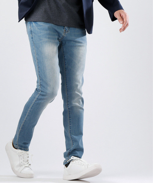 MONO-MART（モノマート）の「【ZOZO限定】ヴィンテージウォッシングテーパードスキニーデニム（デニムパンツ・メンズ・ブラック系その他/ブルー系その他/ブルー系その他2/ブルー系その他3/ブルー系その他4/ブルー系その他5/ブルー系その他6・L/M/XL）」の4枚目の写真