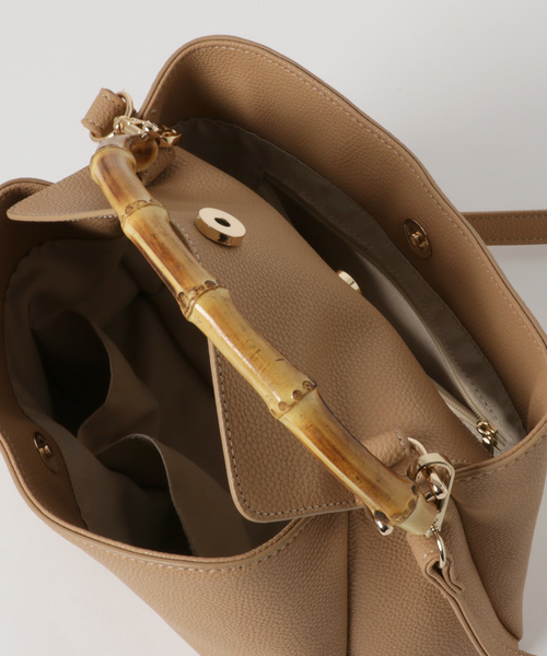 RIVE DROITE（リヴドロワ）の「バンブーMINIバッグ（ハンドバッグ・レディース・パープル/ブラウン/アイボリー/サックスブルー・FREE）」の6枚目の写真