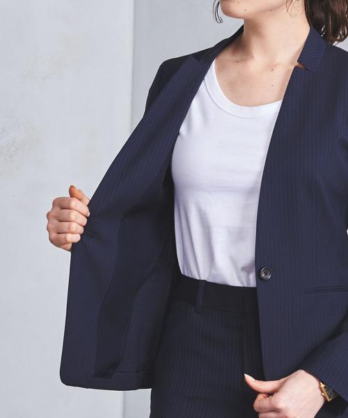 ユナイテッドアローズ ノーカラージャケット セットアップ ネイビー L BEAUTY＆YOUTH UNITED ARROWS ジャケット ノーカラージャケット