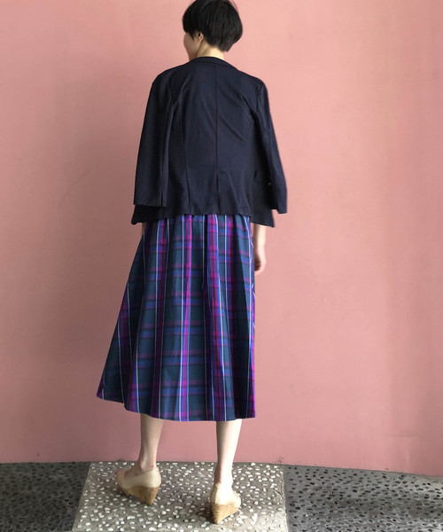 PICCIN（ピッチン）の「ダークマドラスチェックロングスカート（スカート・レディース・ネイビー/グリーン・MEDIUM/LARGE）」の10枚目の写真