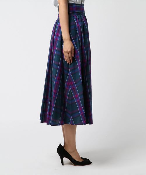 PICCIN（ピッチン）の「ダークマドラスチェックロングスカート（スカート・レディース・ネイビー/グリーン・MEDIUM/LARGE）」の3枚目の写真