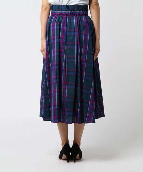 PICCIN（ピッチン）の「ダークマドラスチェックロングスカート（スカート・レディース・ネイビー/グリーン・MEDIUM/LARGE）」の4枚目の写真
