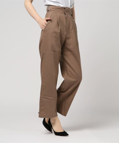 PAGEBOY（ページボーイ）の「麻混グルカワイドパンツ（その他パンツ・レディース・オフホワイト/カーキ/キャメル・MEDIUM/SMALL）」の3枚目の写真