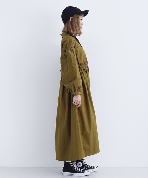 MERLOT（メルロー）の「オープンカラー切り替えギャザーワンピース7802（ワンピース・レディース・ブラック/グリーン/マスタード・FREE）」の14枚目の写真