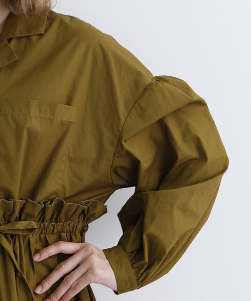 MERLOT（メルロー）の「オープンカラー切り替えギャザーワンピース7802（ワンピース・レディース・ブラック/グリーン/マスタード・FREE）」の19枚目の写真