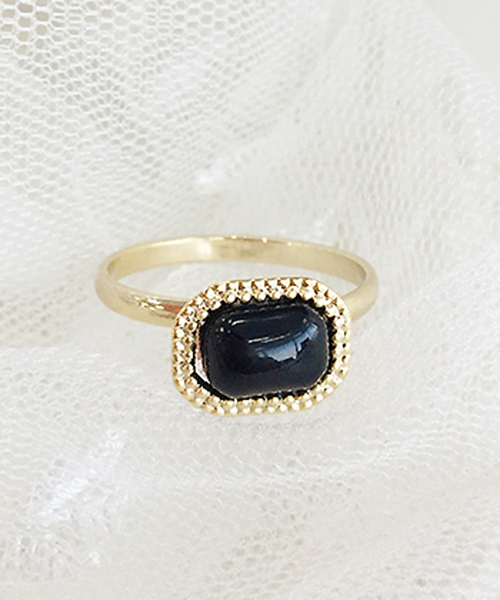 apres jour（アプレジュール）の「【apres jour×ARIAZ】レトロストーンリング（リング・レディース・ブラック/ライトブラウン・FREE）」の2枚目の写真