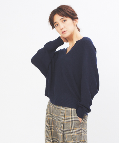 collex(コレックス)の「ホールガーメントVネックPO(ニット/セーター)」|ネイビー