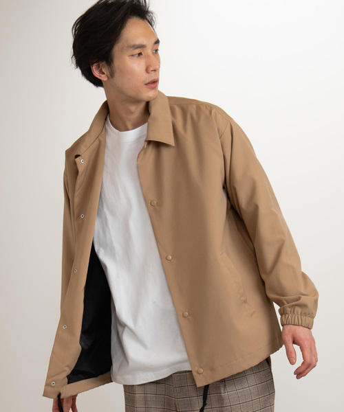 WEGO（ウィゴー）の「WEGO/ストレッチコーチジャケット（ブルゾン・メンズ・ブラック/グレー/ベージュ/ネイビー・SMALL/MEDIUM/LARGE）」の3枚目の写真