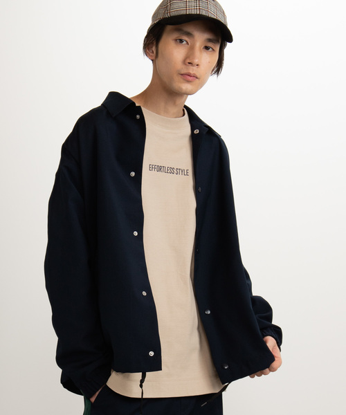 WEGO（ウィゴー）の「WEGO/ストレッチコーチジャケット（ブルゾン・メンズ・ブラック/グレー/ベージュ/ネイビー・SMALL/MEDIUM/LARGE）」の4枚目の写真