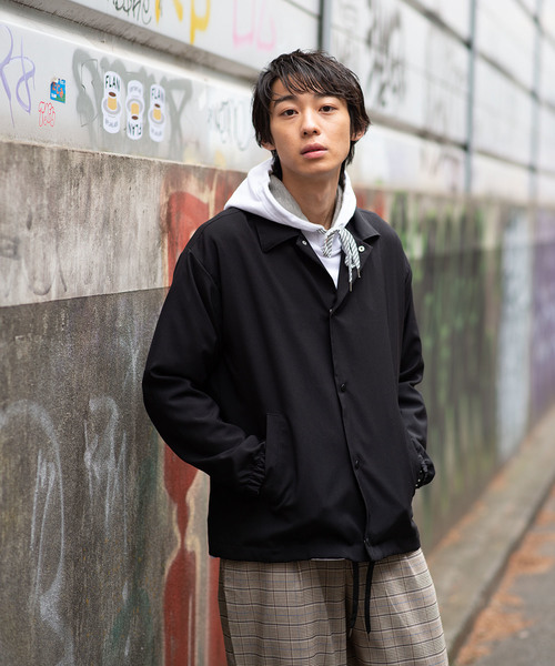 WEGO（ウィゴー）の「WEGO/ストレッチコーチジャケット（ブルゾン・メンズ・ブラック/グレー/ベージュ/ネイビー・SMALL/MEDIUM/LARGE）」の8枚目の写真