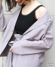 RANDA | オーガンジーパイピングタンクトップ(タンクトップ)