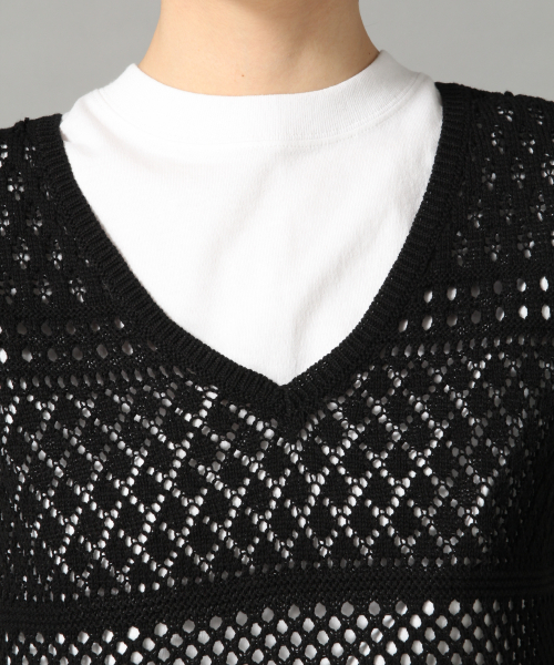 LOWRYS FARM(ローリーズファーム)の「カギバリノースリーブ 836044(ニット/セーター・レディース・アイボリー/ブラック/ブルー・FREE)」の8枚目の写真