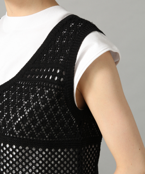 LOWRYS FARM(ローリーズファーム)の「カギバリノースリーブ 836044(ニット/セーター・レディース・アイボリー/ブラック/ブルー・FREE)」の10枚目の写真