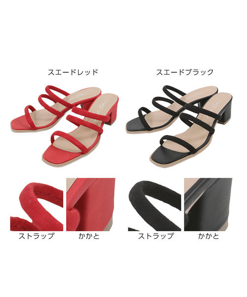 KOBE LETTUCE(コウベレタス)の「スクエアトゥストラップローヒールサンダル(サンダル・レディース・ブラック/ブラウン/レッド/シルバー・LL/S/M/L)」の14枚目の写真