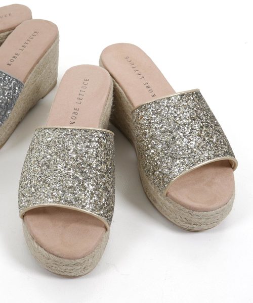 KOBE LETTUCE（コウベレタス）の「厚底ジュートウェッジサボサンダル（サンダル・レディース・キャメル/ブラック/ゴールド/シルバー・L/LL/M/S）」の4枚目の写真