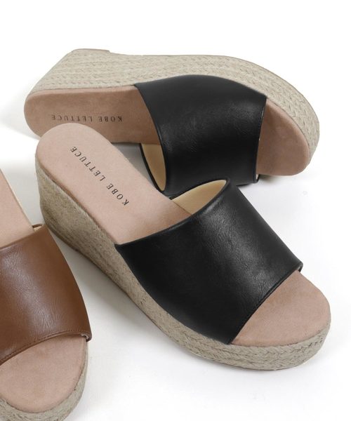 KOBE LETTUCE（コウベレタス）の「厚底ジュートウェッジサボサンダル（サンダル・レディース・キャメル/ブラック/ゴールド/シルバー・L/LL/M/S）」の2枚目の写真