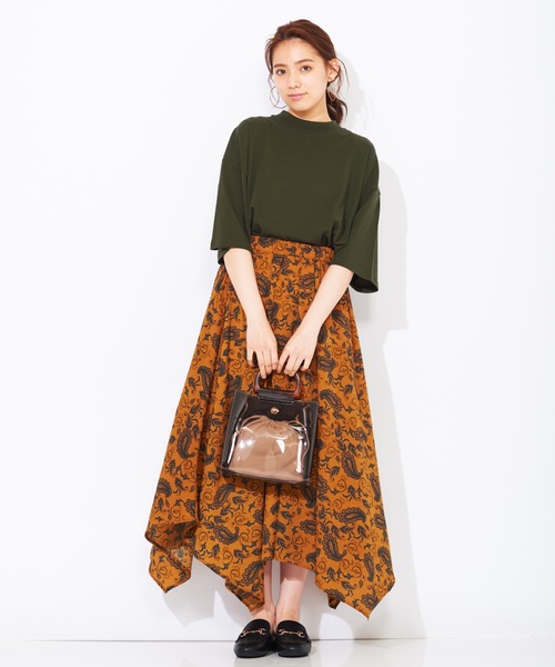 WEGO（ウィゴー）の「WEGO/USAコットンワイドハイネックTシャツ（Tシャツ/カットソー・レディース・パープル/グリーン/ライトベージュ/ダークオレンジ・FREE）」の5枚目の写真