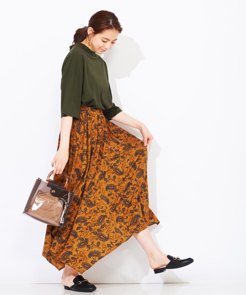 WEGO（ウィゴー）の「WEGO/USAコットンワイドハイネックTシャツ（Tシャツ/カットソー・レディース・パープル/グリーン/ライトベージュ/ダークオレンジ・FREE）」の7枚目の写真