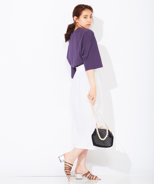 WEGO（ウィゴー）の「WEGO/USAコットンワイドハイネックTシャツ（Tシャツ/カットソー・レディース・パープル/グリーン/ライトベージュ/ダークオレンジ・FREE）」の14枚目の写真