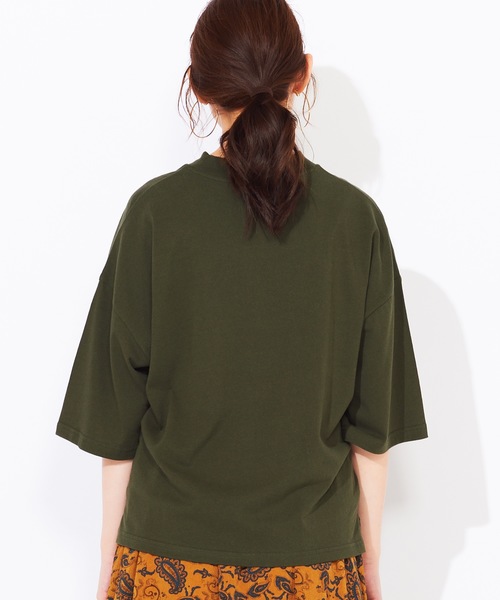 WEGO（ウィゴー）の「WEGO/USAコットンワイドハイネックTシャツ（Tシャツ/カットソー・レディース・パープル/グリーン/ライトベージュ/ダークオレンジ・FREE）」の19枚目の写真