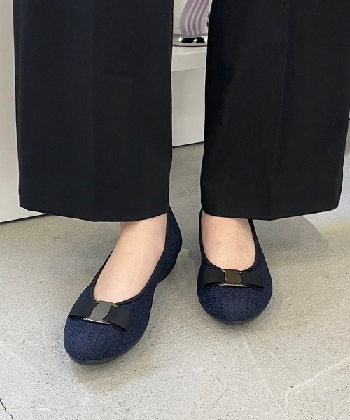 セール】日本製 リボンバレッタ フラットパンプス ポインテッド