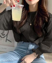 【URGE：】フラワーレース フリルブラウス