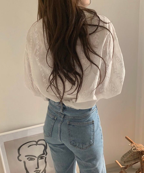 Mayree（メイリー）の「【URGE：】フラワーレース フリルブラウス（シャツ/ブラウス・レディース・オフホワイト/ブラック・FREE/MEDIUM/X-LARGE/LARGE/SMALL）」の7枚目の写真