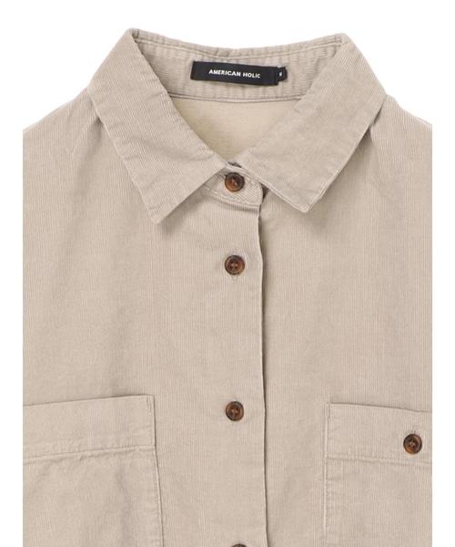 AMERICAN HOLIC（アメリカンホリック）の「コール天シャツジャケット　＊（シャツ/ブラウス・レディース・アイボリー/グレイッシュベージュ/キャメル・M/L）」の16枚目の写真