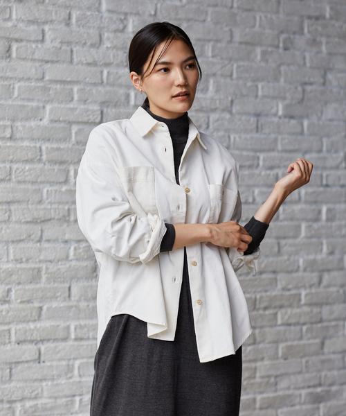 AMERICAN HOLIC（アメリカンホリック）の「コール天シャツジャケット　＊（シャツ/ブラウス・レディース・アイボリー/グレイッシュベージュ/キャメル・M/L）」の10枚目の写真