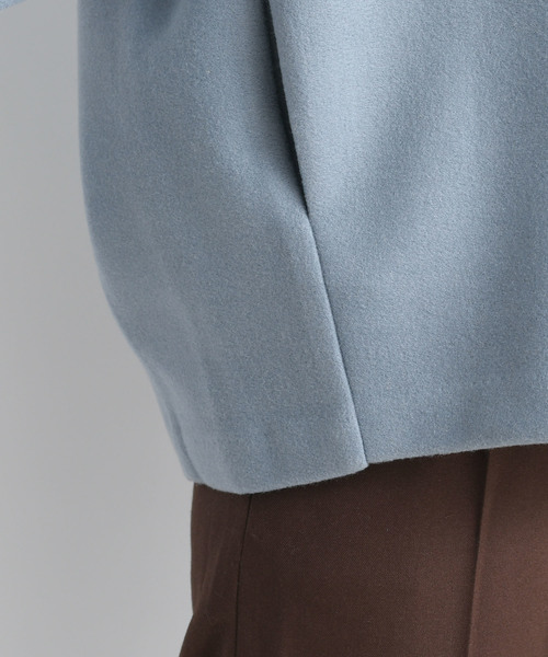 DouDou（ドゥドゥ）の「ショートジップブルゾン（その他アウター・レディース・サックスブルー/モカ/ピンクベージュ・FREE）」の8枚目の写真