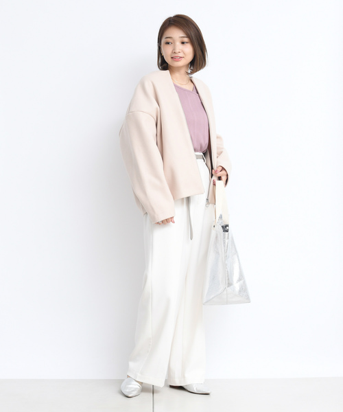 DouDou（ドゥドゥ）の「ショートジップブルゾン（その他アウター・レディース・サックスブルー/モカ/ピンクベージュ・FREE）」の11枚目の写真