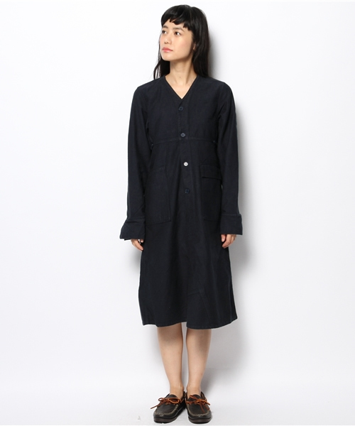 BEAMS BOY（ビームスボーイ）の「BEAMS BOY / ARMY ロングスリーブ ワンピース（ワンピース・レディース・ベージュ/ネイビー・ONE SIZE）」の10枚目の写真